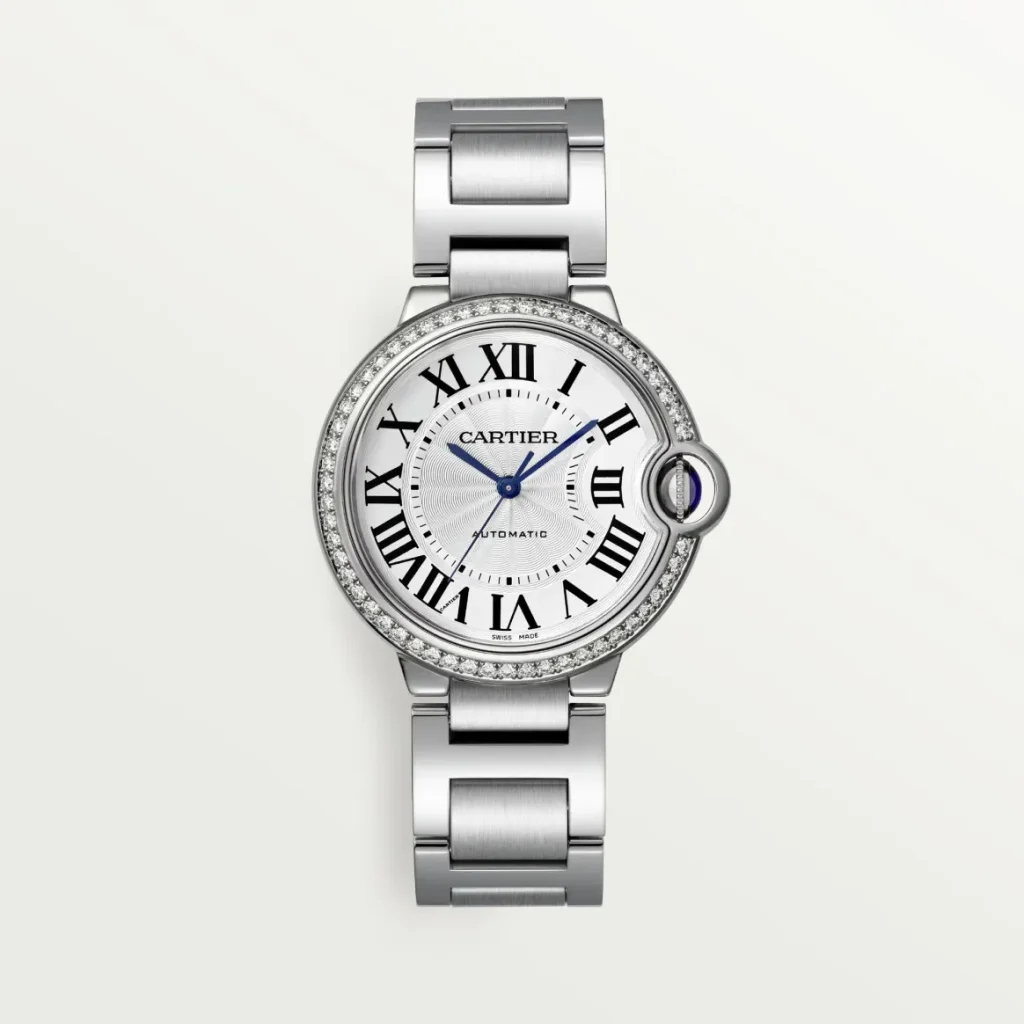 Cartier Ballon Bleu Bleu Silver Diamond 36mm W4BB0024 - United Luxury