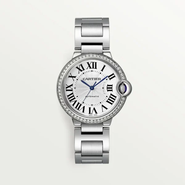 Cartier Ballon Bleu Bleu Silver Diamond 36mm W4BB0024 - United Luxury