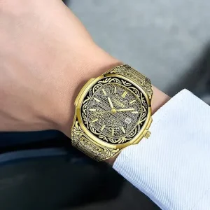Waterproof stainless steel watch; men's business-style watch.