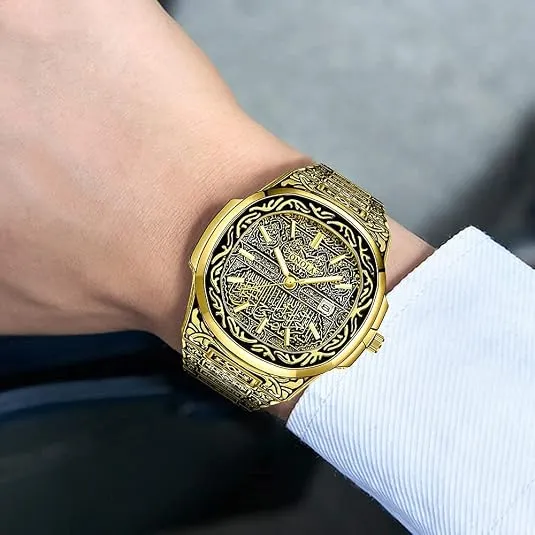 Waterproof stainless steel watch; men's business-style watch.