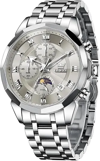 Men's Stainless Steel Waterproof Dress Watch