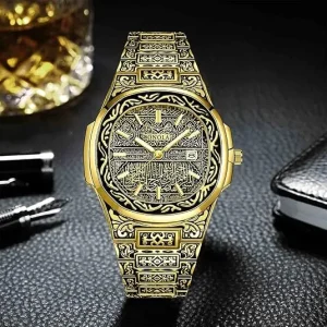 Waterproof stainless steel watch; men's business-style watch.