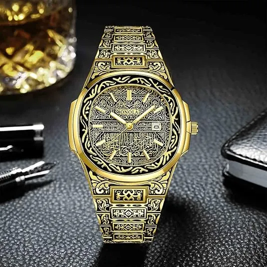 Waterproof stainless steel watch; men's business-style watch.