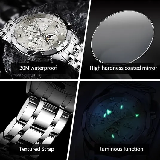 Men's Stainless Steel Waterproof Dress Watch