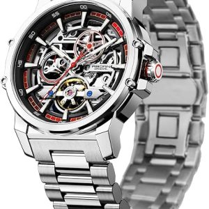 Men's Luxury Automatic Mechanical Watch – Industrial-Style Self-Winding Watch with Stainless Steel Bracelet