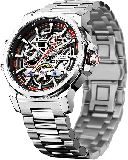 Men's Luxury Automatic Mechanical Watch – Industrial-Style Self-Winding Watch with Stainless Steel Bracelet