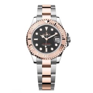 RLX Yacht-Master 37mm Steel and Everose Gold Watch - Black Dial - Oyster Bracelet 268621