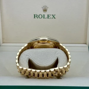 RLX Day-Date "President" 40mm Yellow Gold Champagne Diamond Baguette Dial - 228238