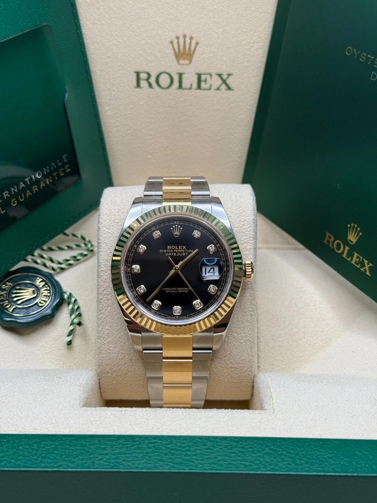 RLX Datejust 41mm 126333 Black Diamond Jubilee Steel and Yellow Gold Men’s Watch