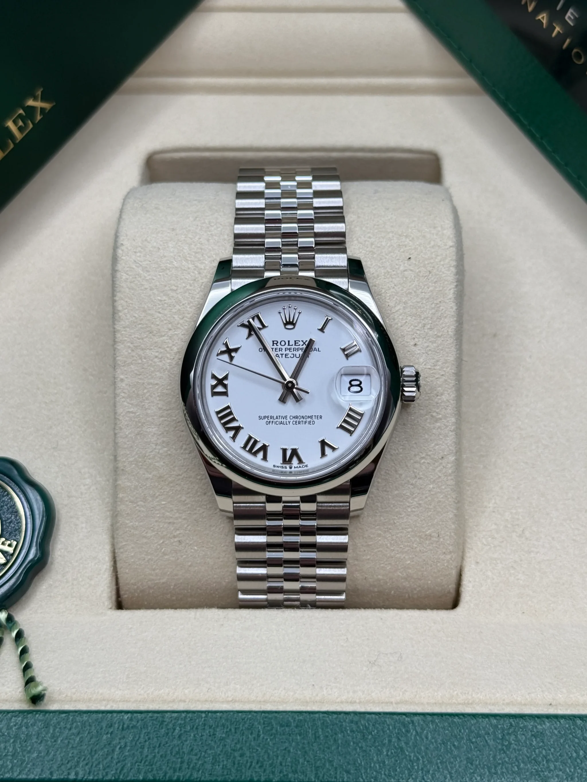RLX Datejust m278240-0003/0004 31mm White Roman Domed Bezel Oyster Oystersteel