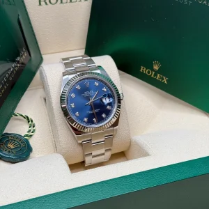RLX Datejust 41mm 126334 Blue Diamond Oyster Stainless Steel Mens Watch