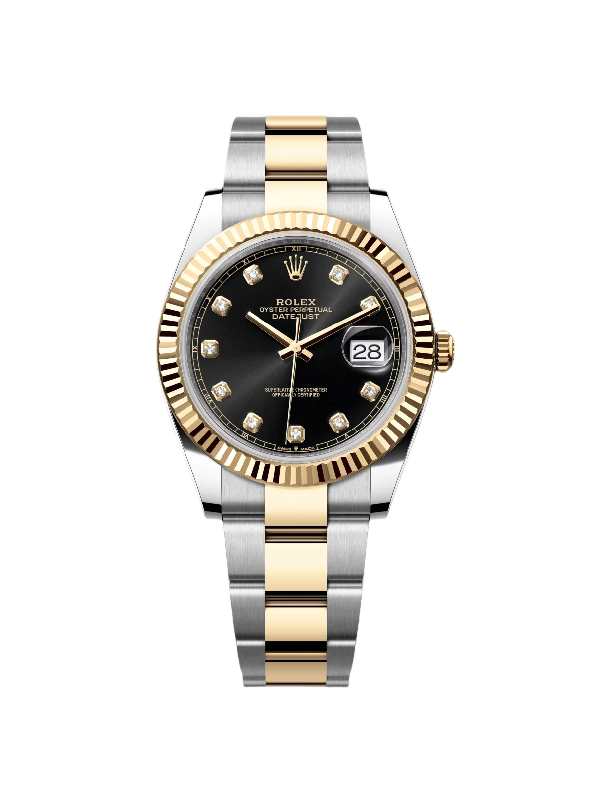 RLX Datejust 41mm 126333 Black Diamond Jubilee Steel and Yellow Gold Men’s Watch