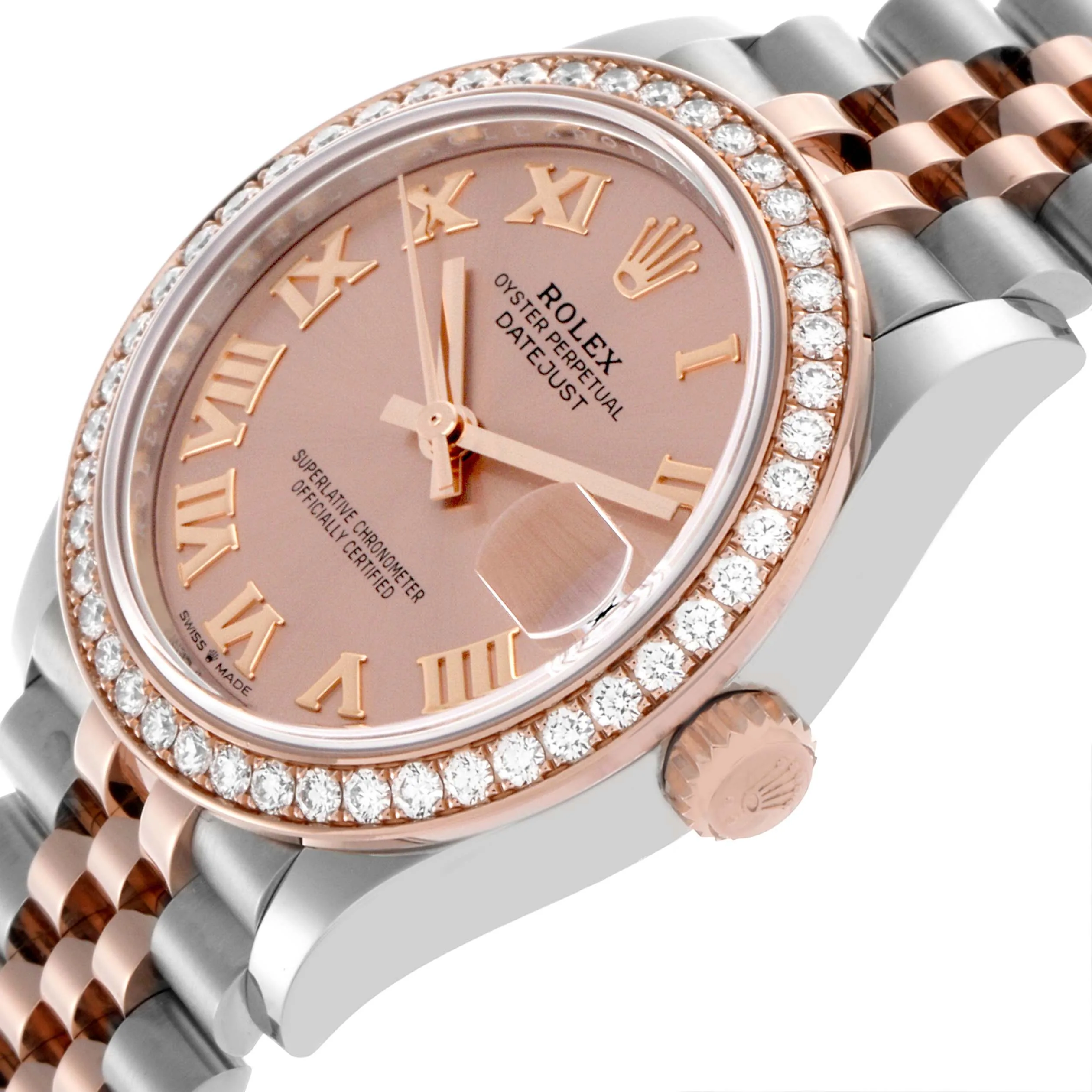 RLX Datejust m278381-0001/0002 Rose Roman Dial Diamond-Set Bezel 31mm