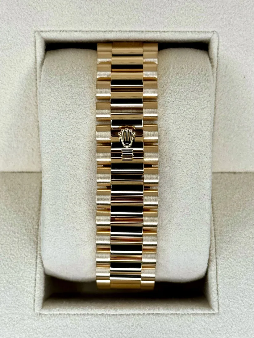 RLX Day-Date "President" 40mm Yellow Gold Champagne Diamond Baguette Dial - 228238